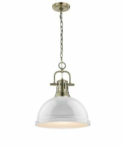 Golden Lighting American Farmhouse Duncan 1 Light Pendant With Chain