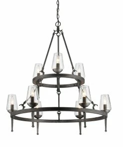 Golden Lighting Marcellis 2 Tier - 9 Light Chandelier American Farmhouse