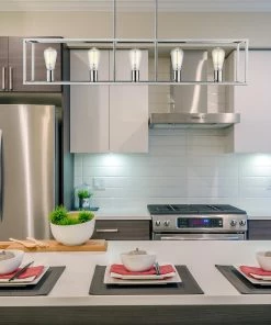 Golden Lighting Wesson 5 Light Linear Pendant American Farmhouse