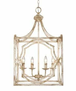 Golden Lighting American Farmhouse Laurent 4 Light Pendant