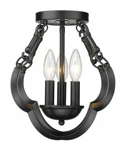 Golden Lighting Saxon 12" Semi-Flush American Farmhouse