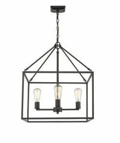Golden Lighting American Farmhouse Wesson 4-Light Chandelier