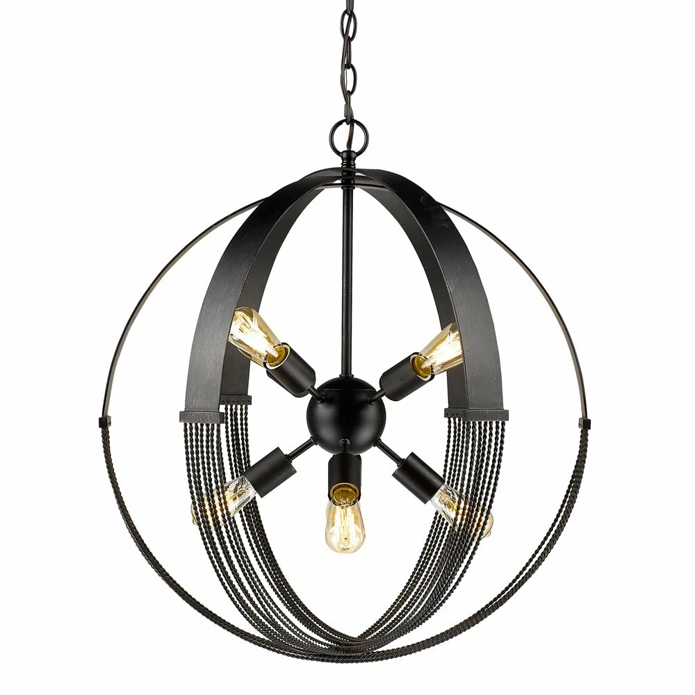 Hot Sale โค๏ธ Golden Lighting American Farmhouse Carter 8 Light Pendant - Closeout ๐ 3 Golden Lighting American Farmhouse Carter 8 Light Pendant - Closeout