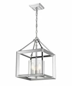Golden Lighting Smyth Semi-Flush (Convertible) (Chrome & Clear Glass) American Farmhouse