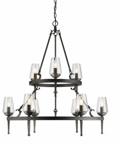 Golden Lighting Marcellis 2 Tier - 9 Light Chandelier American Farmhouse
