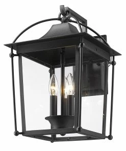 Golden Lighting Brigham Large Wall Sconce - Outdoor American Farmhouse