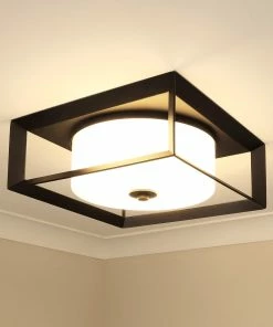 Golden Lighting American Farmhouse Smyth Outdoor Flush Mount