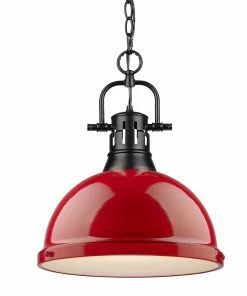 Golden Lighting American Farmhouse Duncan 1 Light Pendant With Chain