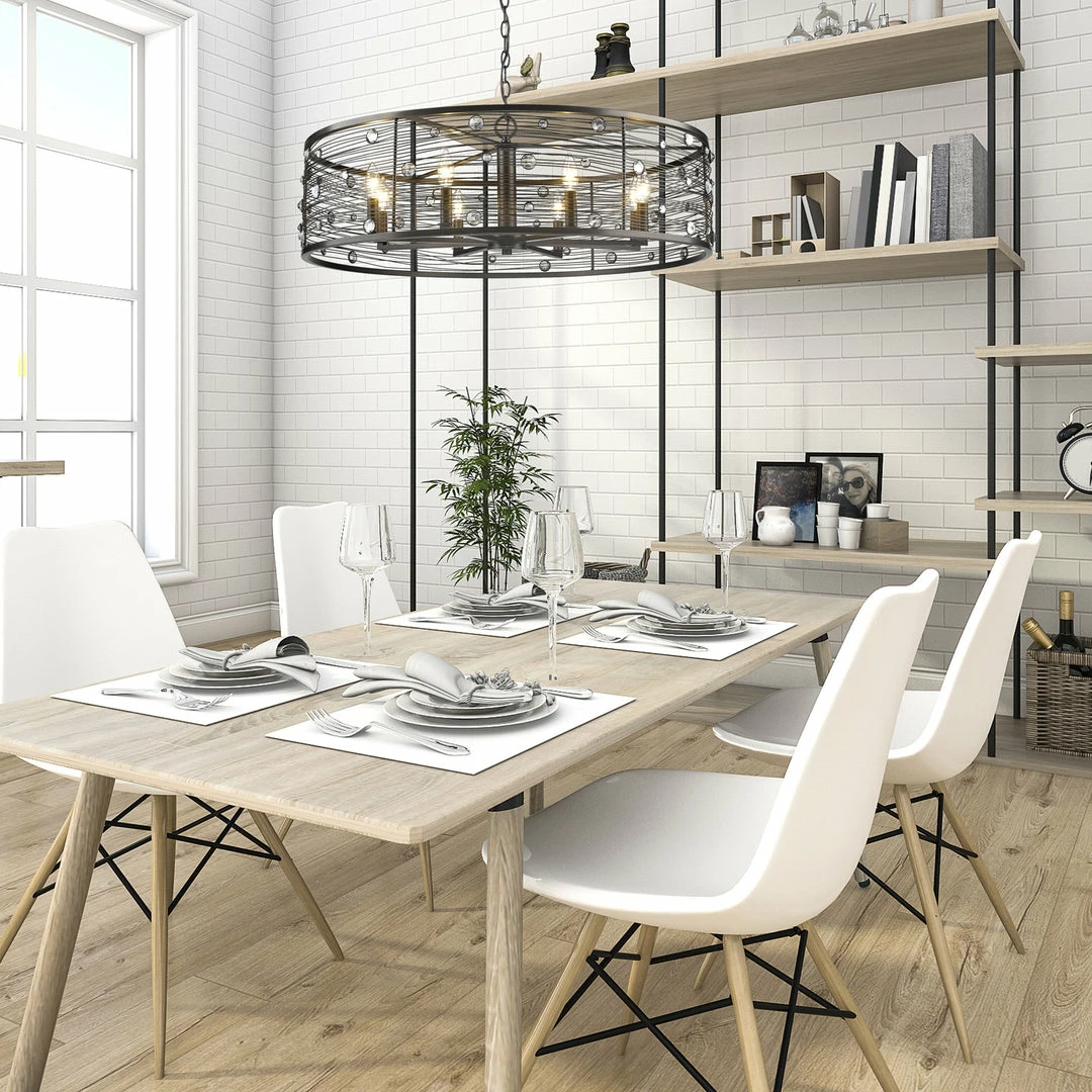 New ๐งจ Golden Lighting American Farmhouse Bijoux 8 Light Chandelier โ๏ธ 7 Golden Lighting American Farmhouse Bijoux 8 Light Chandelier