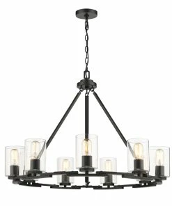 Golden Lighting Monroe 9 Light Chandelier American Farmhouse
