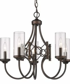 Best Pirce โจ Golden Lighting Quincy 5 Light Chandelier American Farmhouse ๐ 9 Golden Lighting Quincy 5 Light Chandelier American Farmhouse