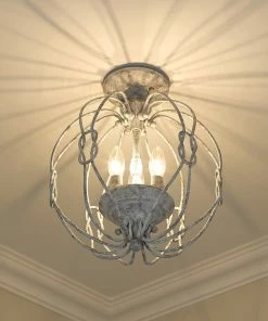 Golden Lighting Antoinette Semi-Flush American Farmhouse