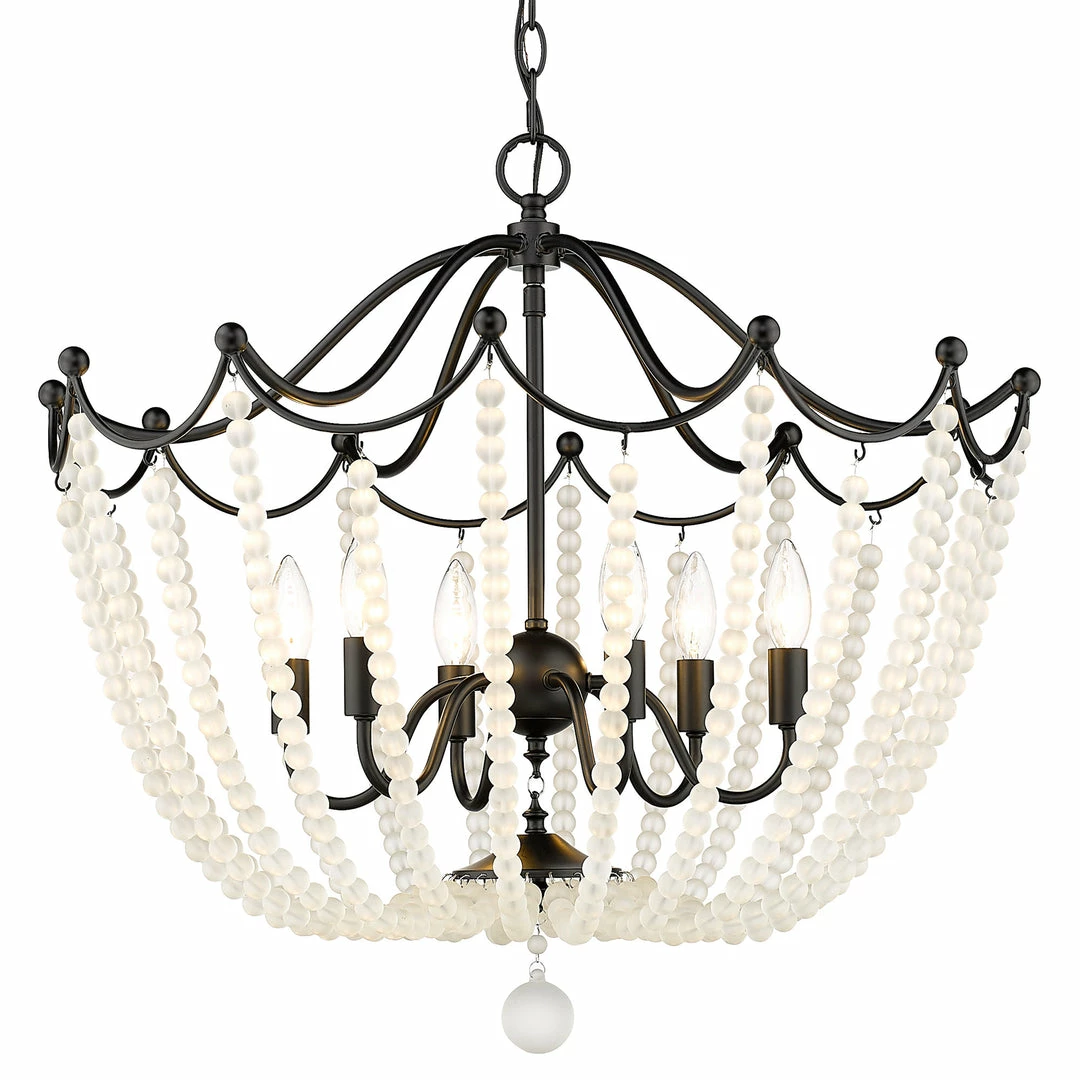 Brand new ๐ Golden Lighting Tiara 6 Light Pendant American Farmhouse ๐งจ 5 Golden Lighting Tiara 6 Light Pendant American Farmhouse