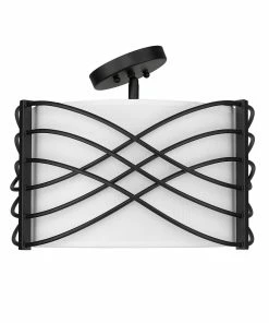 Golden Lighting American Farmhouse Zara Semi Flush