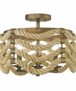 Golden Lighting Marissa Semi-Flush American Farmhouse