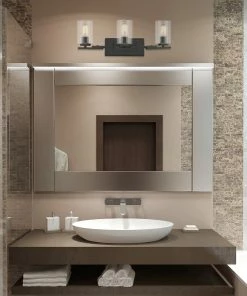 Golden Lighting American Farmhouse Monroe 3 Light Bath Vanity