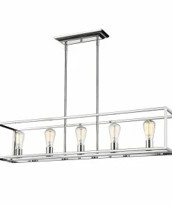 Golden Lighting Wesson 5 Light Linear Pendant American Farmhouse