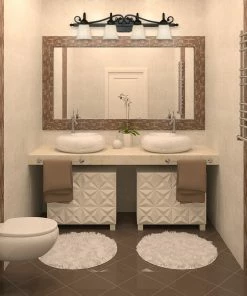 Golden Lighting Belle 4 Light Bath Vanity American Farmhouse