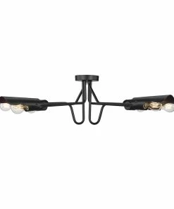 Golden Lighting Newton 6 Light Semi-Flush American Farmhouse