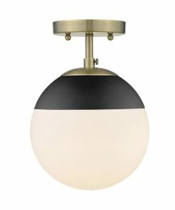 Golden Lighting Dixon Semi-Flush American Farmhouse