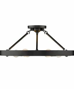 Golden Lighting American Farmhouse Castile 6 Light Semi-Flush