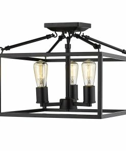 Golden Lighting American Farmhouse Wesson Semi-Flush