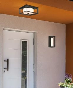 Golden Lighting American Farmhouse Smyth Outdoor Flush Mount