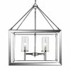 Golden Lighting American Farmhouse Smyth 4 Light Chandelier (Chrome & Clear Glass)