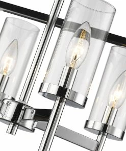 Brand new 🔥 Golden Lighting American Farmhouse Smyth 4 Light Chandelier (Chrome & Clear Glass) 💯 9 Golden Lighting American Farmhouse Smyth 4 Light Chandelier (Chrome & Clear Glass)