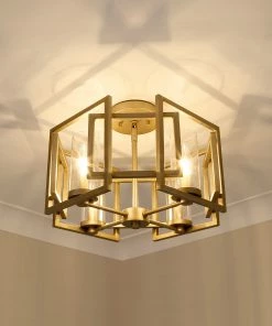 Golden Lighting Marco Flush Mount American Farmhouse