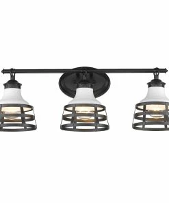 Golden Lighting Locklyn 3 Light Bath Vanity American Farmhouse