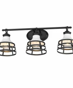 Golden Lighting Locklyn 3 Light Bath Vanity American Farmhouse