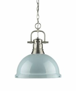 Golden Lighting American Farmhouse Duncan 1 Light Pendant With Chain