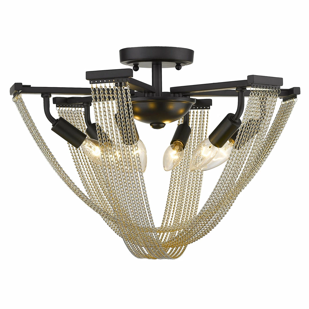 Cheapest ๐ Golden Lighting American Farmhouse Samba 6 Light Semi-Flush - Closeout ๐ 3 Golden Lighting American Farmhouse Samba 6 Light Semi-Flush - Closeout