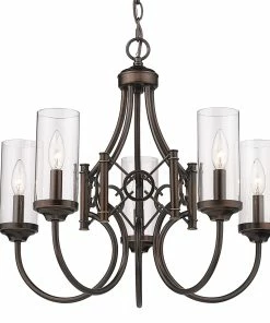 Golden Lighting Quincy 5 Light Chandelier American Farmhouse