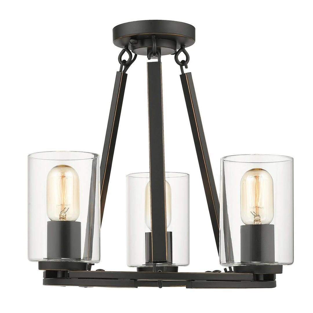 Best Pirce 😀 Golden Lighting Monroe 3 Light Semi-Flush - Closeout ✔️ 4 Golden Lighting Monroe 3 Light Semi-Flush - Closeout