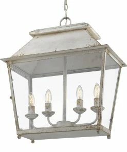 Golden Lighting Abingdon 4 Light Pendant Lantern American Farmhouse