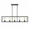 Golden Lighting Wesson 5 Light Linear Pendant American Farmhouse