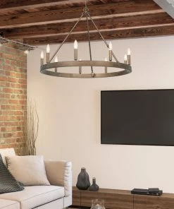 Cheap โ Golden Lighting Carraway 9 Light Chandelier American Farmhouse ๐ 11 Golden Lighting Carraway 9 Light Chandelier American Farmhouse