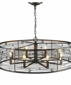 New ๐งจ Golden Lighting American Farmhouse Bijoux 8 Light Chandelier โ๏ธ 9 Golden Lighting American Farmhouse Bijoux 8 Light Chandelier