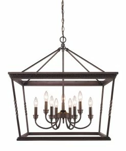 Golden Lighting Davenport 2 Tier - 9 Light Chandelier - Closeout American Farmhouse