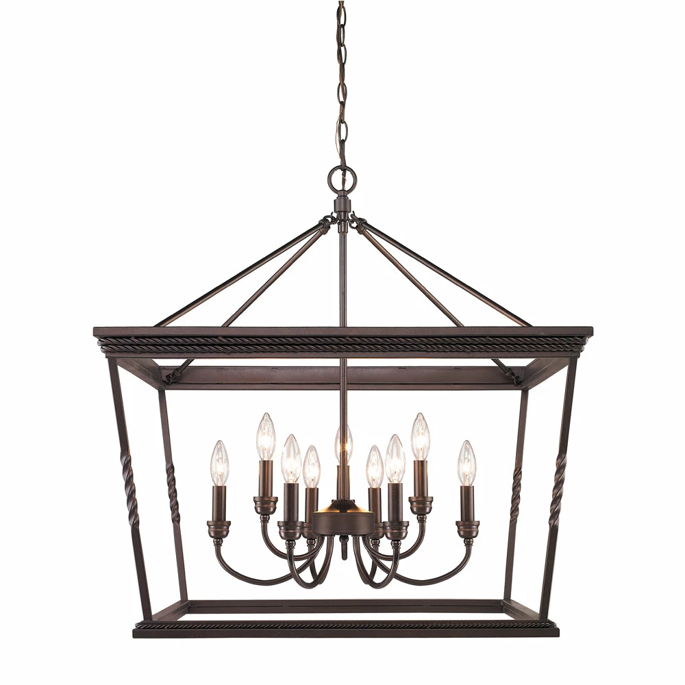 Brand new โจ Golden Lighting Davenport 2 Tier - 9 Light Chandelier - Closeout American Farmhouse ๐ 3 Golden Lighting Davenport 2 Tier - 9 Light Chandelier - Closeout American Farmhouse
