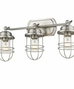 Golden Lighting Seaport 3 Light Linear Semi-Flush - Track American Farmhouse