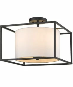 Golden Lighting American Farmhouse Manhattan Semi-Flush