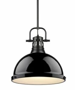 Hot Sale ๐คฉ Golden Lighting Duncan 1 Light Pendant With Rod American Farmhouse ๐ 64 Golden Lighting Duncan 1 Light Pendant With Rod American Farmhouse