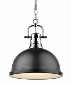 Golden Lighting American Farmhouse Duncan 1 Light Pendant With Chain