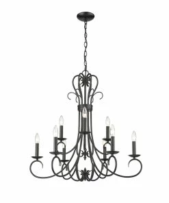 Golden Lighting Homestead 2 Tier - 9 Light Candelabra Chandelier