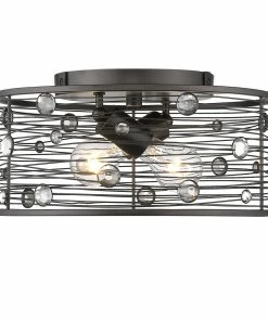 Golden Lighting Bijoux Flush Mount American Farmhouse