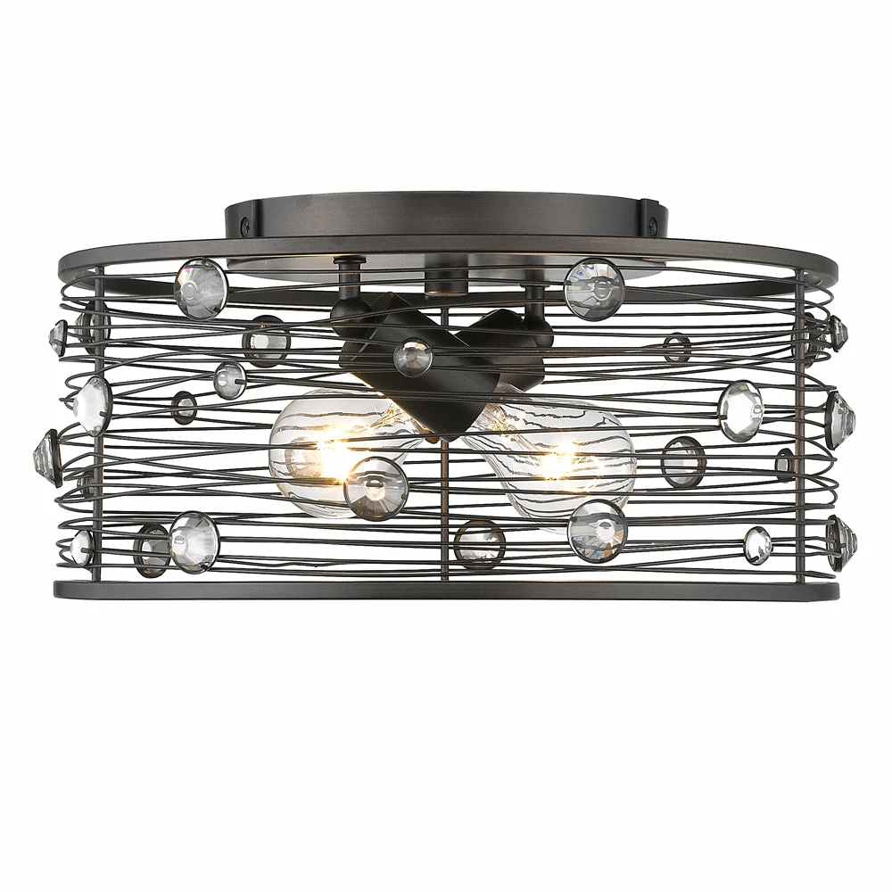 New ๐งจ Golden Lighting Bijoux Flush Mount American Farmhouse ๐ 3 Golden Lighting Bijoux Flush Mount American Farmhouse