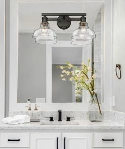 Golden Lighting American Farmhouse Carver 2 Light Bath Vanity